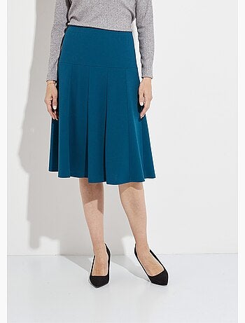 Jupe évasée mi longue unie taille élastiquée - Afibel