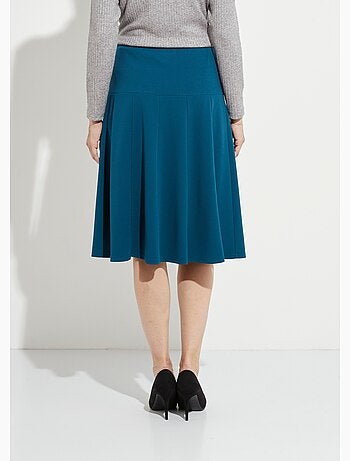 Jupe évasée mi longue unie taille élastiquée - Afibel