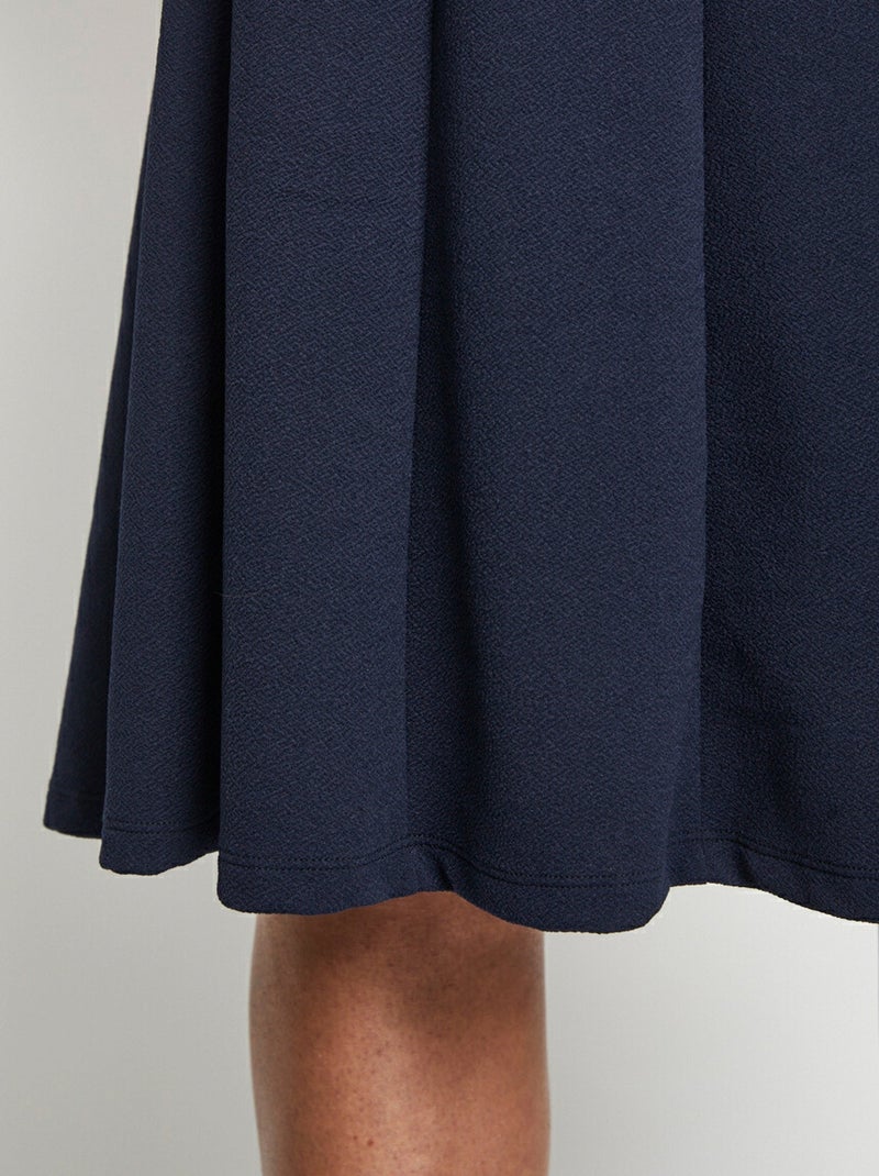 Jupe évasée mi longue unie taille élastiquée - Afibel Bleu marine - Kiabi