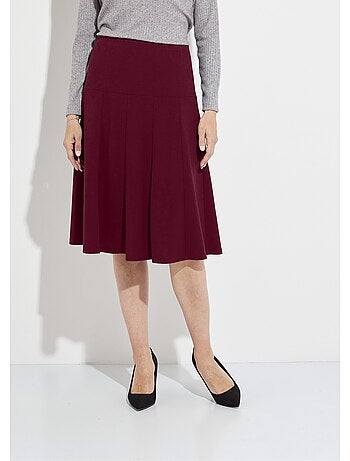 Jupe évasée mi longue unie taille élastiquée - Afibel