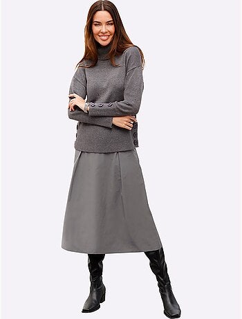 Jupe évasée plis élégants - taille standard - helline