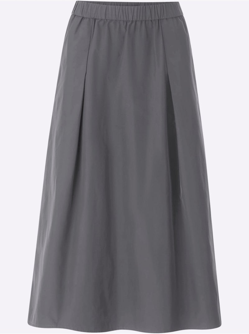 Jupe évasée plis élégants - taille standard - helline gris anthracite - Kiabi