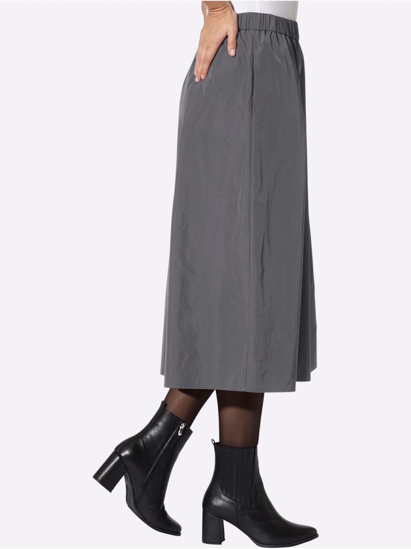 Jupe évasée plis élégants - taille standard - helline gris anthracite - Kiabi