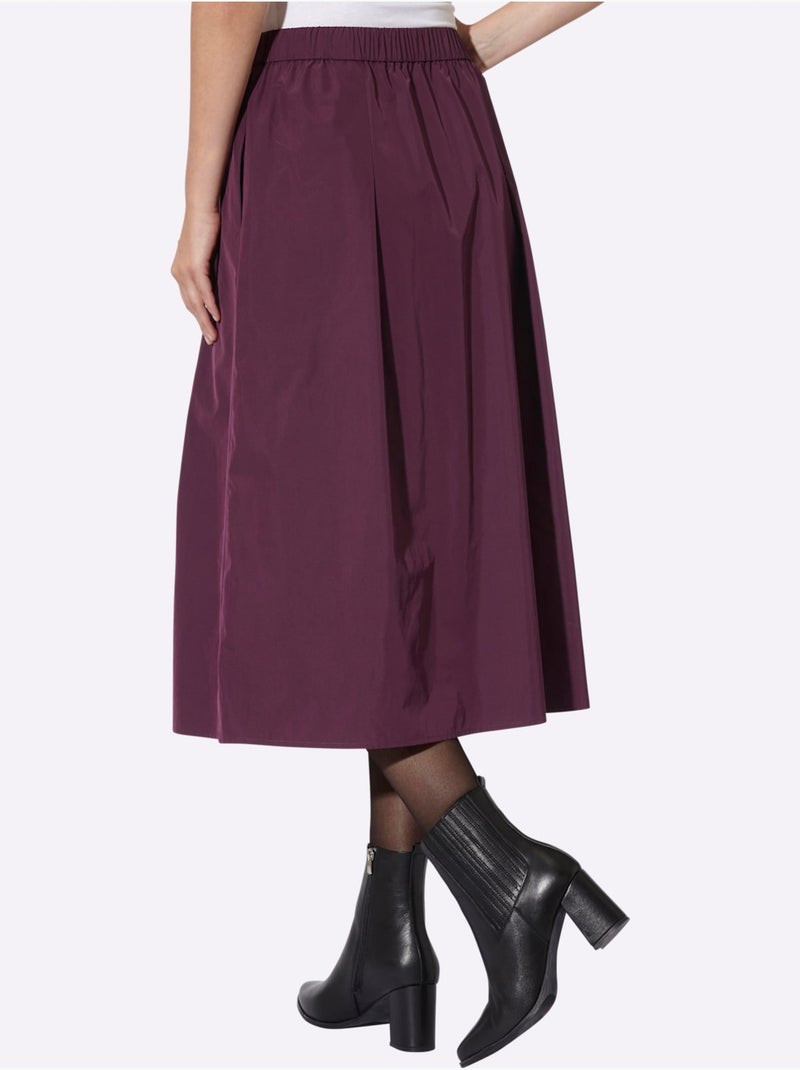 Jupe évasée plis élégants - taille standard - helline Noir Bordeaux - Kiabi