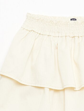Jupe évasée taille élastiquée en coton