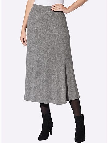 Jupe évasée tricot côtelé - taille standard - helline