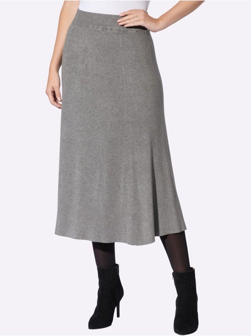 Jupe évasée tricot côtelé - taille standard - helline - Kiabi Jupe évasée tricot côtelé - taille standard - helline - Kiabi