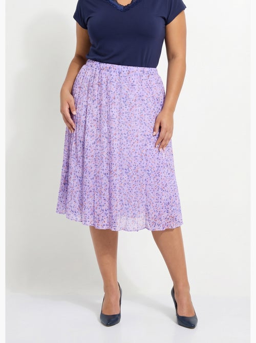 Jupe évasée voile imprimé mi longue - Afibel - Kiabi