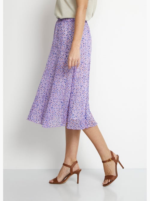 Jupe évasée voile imprimé mi longue - Afibel - Kiabi