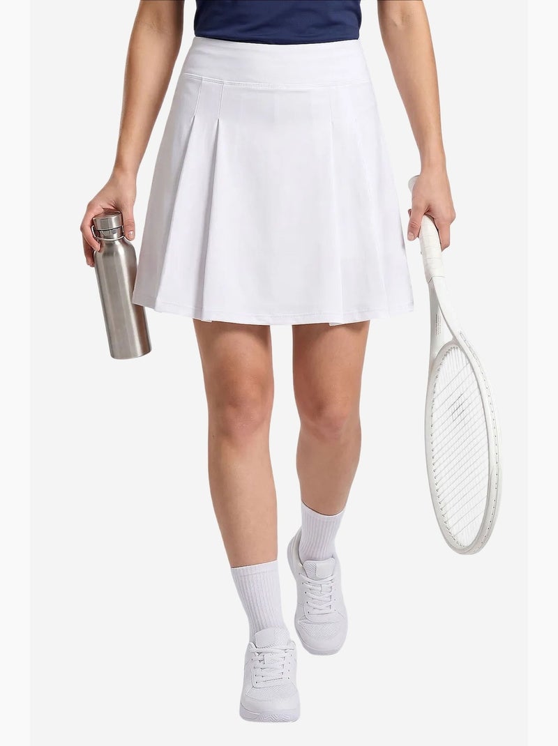 Jupe femme courte taille haute plissée tommy Blanc - Kiabi