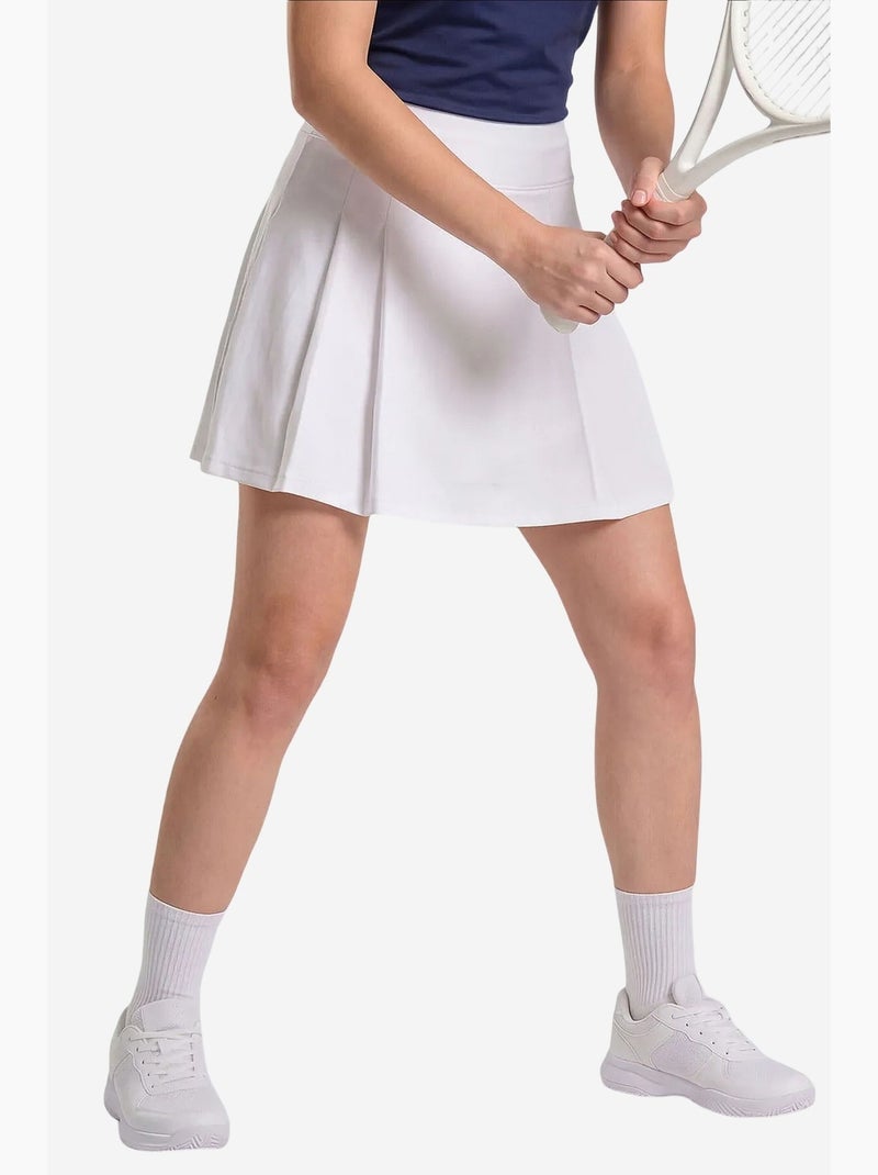Jupe femme courte taille haute plissée tommy Blanc - Kiabi