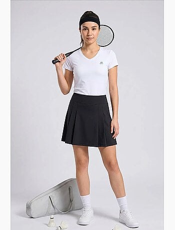 Jupe femme courte taille haute plissée tommy