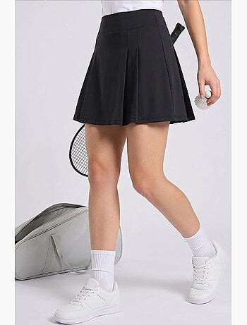 Jupe femme courte taille haute plissée tommy