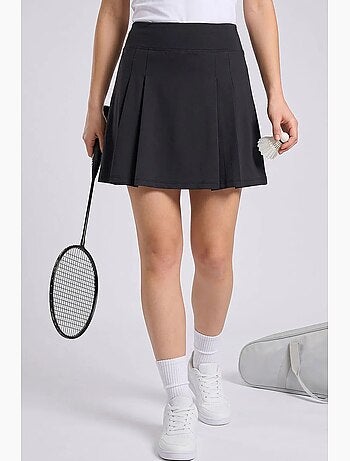 Jupe femme courte taille haute plissée tommy