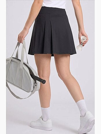 Jupe femme courte taille haute plissée tommy