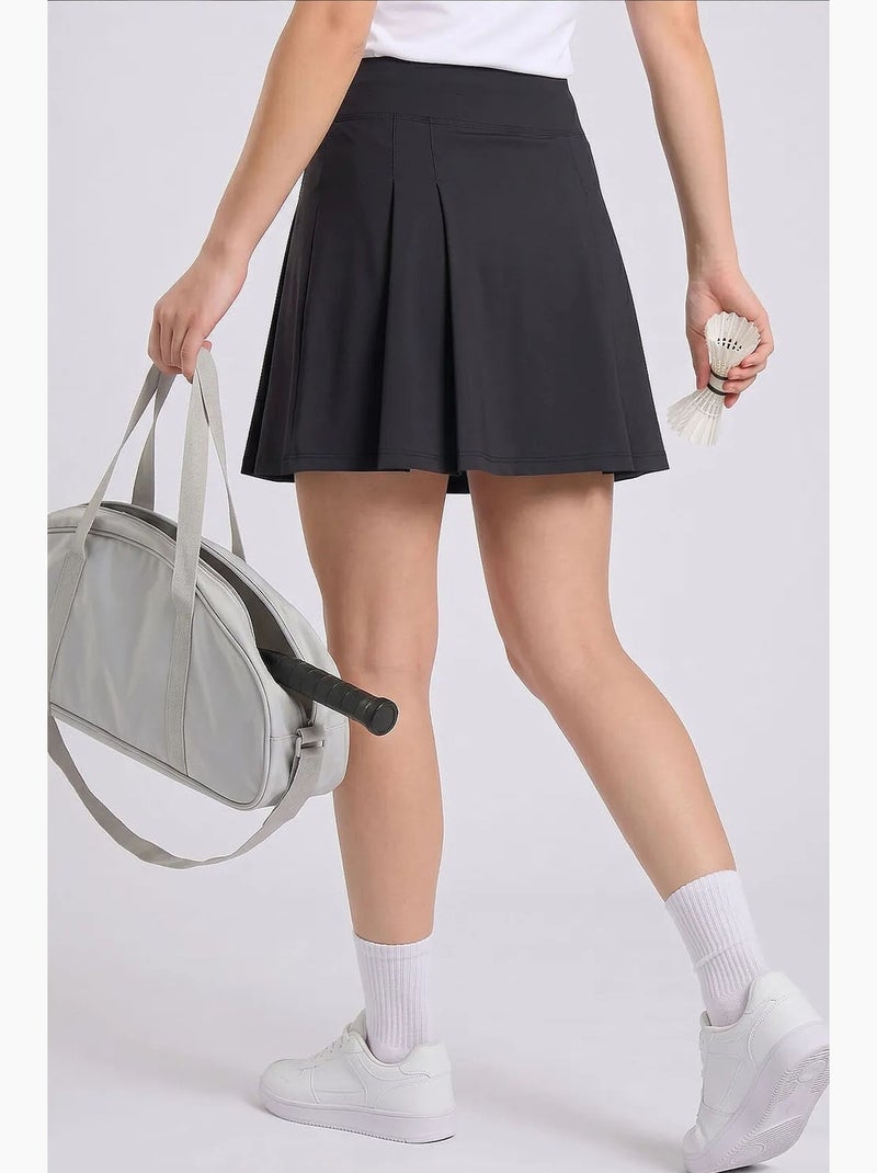 Jupe femme courte taille haute plissée tommy Noir - Kiabi