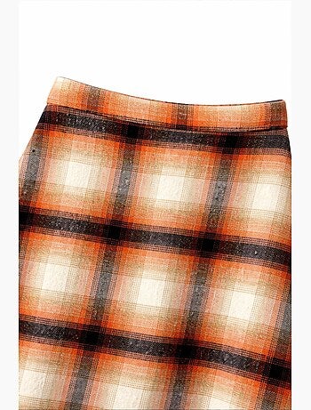 Jupe femme taille haute à carreaux midi mixray