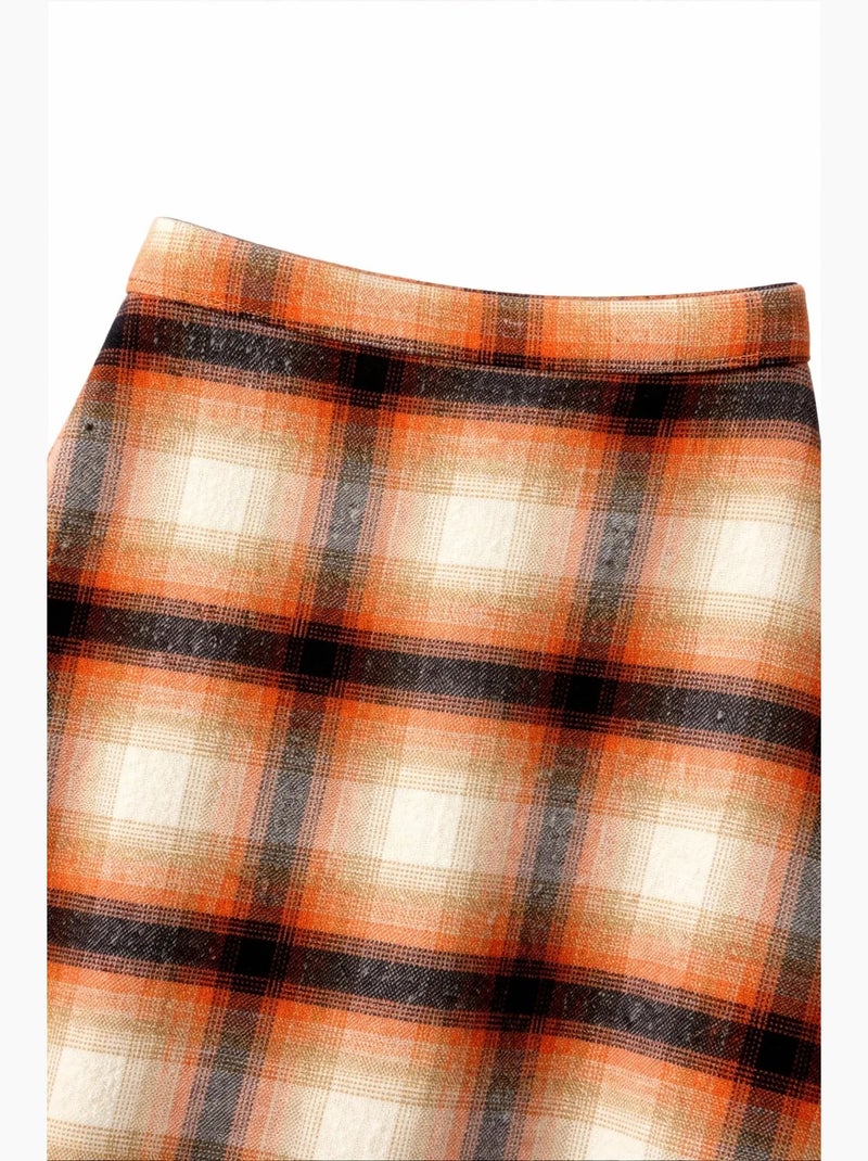 Jupe femme taille haute à carreaux midi mixray Crème - Kiabi