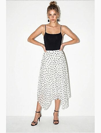 Jupe femme taille haute à pois lucci