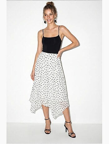 Jupe femme taille haute à pois lucci