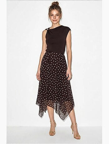 Jupe femme taille haute à pois lucci