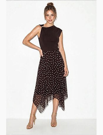 Jupe femme taille haute à pois lucci