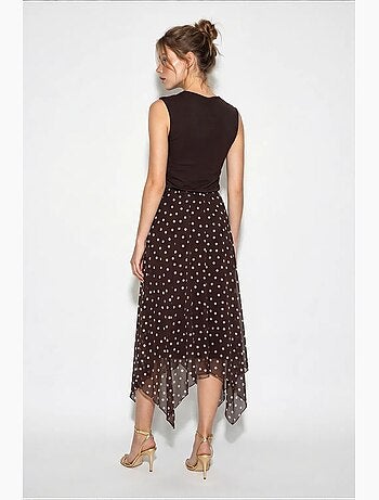 Jupe femme taille haute à pois lucci