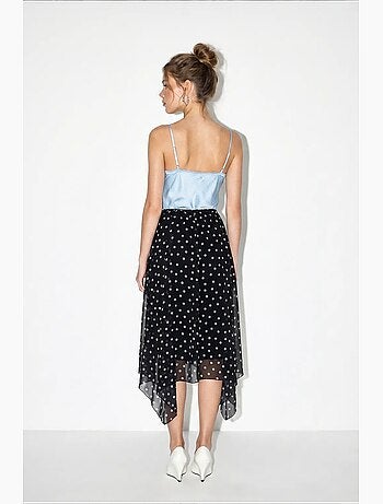Jupe femme taille haute à pois lucci