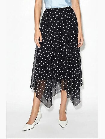 Jupe femme taille haute à pois lucci