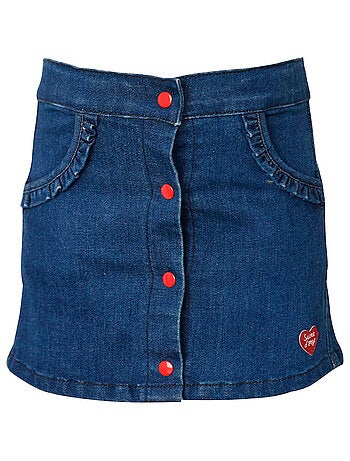 JUPE FILLE JEAN BLEU FONCE