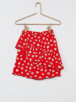 Jupe fleurie à volants - Kiabi