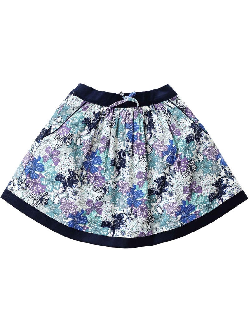 Jupe Fleurie Bleu Marine Lilas pour Fille  LILOU - 'LA FAUTE A VOLTAIRE' Bleu Violet Bleu - Kiabi