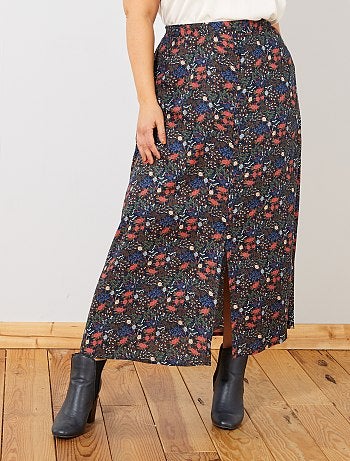 Jupe fleurie boutonnée - Kiabi
