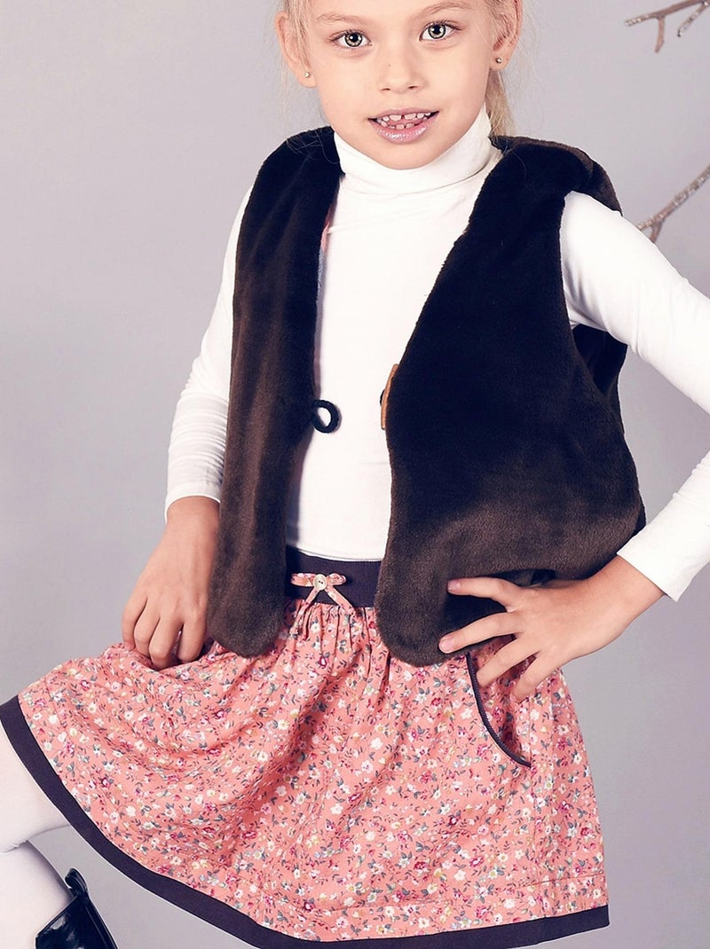 Jupe Fleurie   Coton    LILOU - La Faute à Voltaire Rose saumon - Kiabi