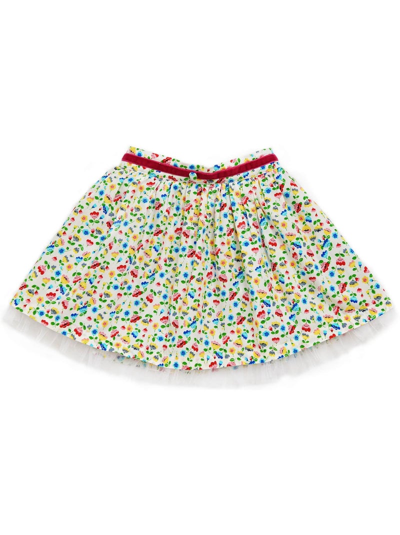 Jupe  Fleurie  et Tulle  GRACE - La Faute à Voltaire Blanc / Bleu / Rouge - Kiabi
