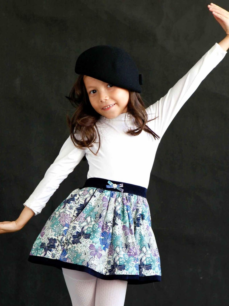 Jupe Fleurie    pour   LILOU - La Faute à Voltaire Bleu Violet Bleu - Kiabi