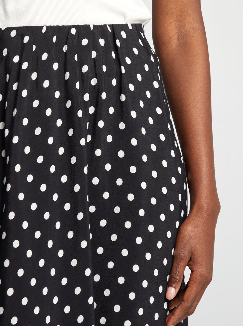 Jupe fluide à motif Noir 'pois' - Kiabi
