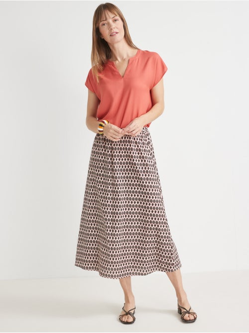 Jupe fluide à taille élastiquée - Kiabi