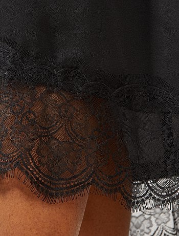 Jupe fluide finition dentelle - Kiabi