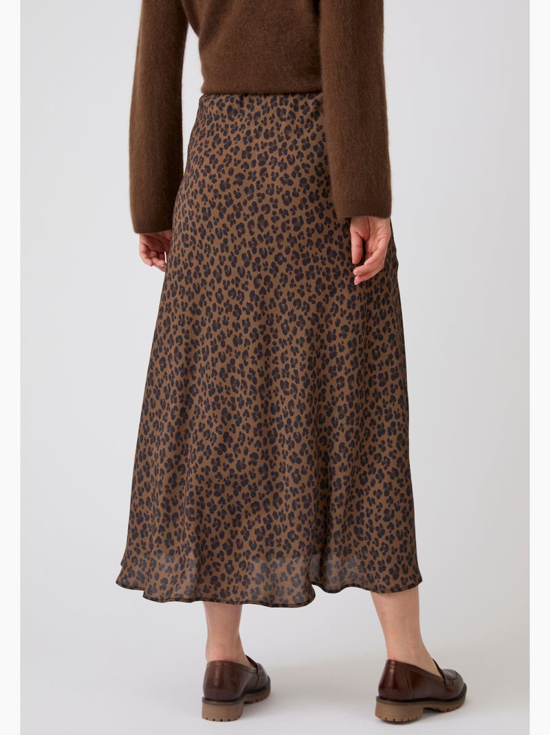 Jupe fluide imprimé animalier - damart Marron - Kiabi