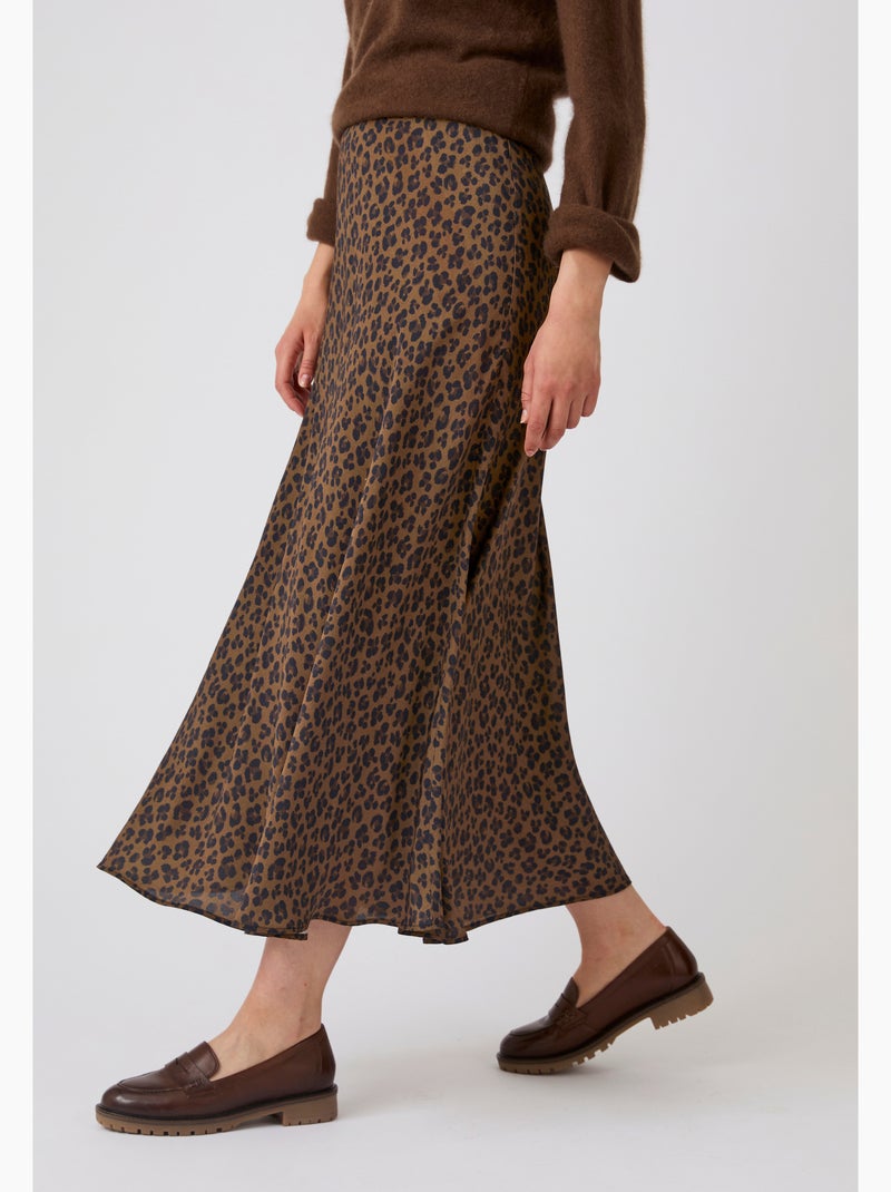 Jupe fluide imprimé animalier - damart Marron - Kiabi