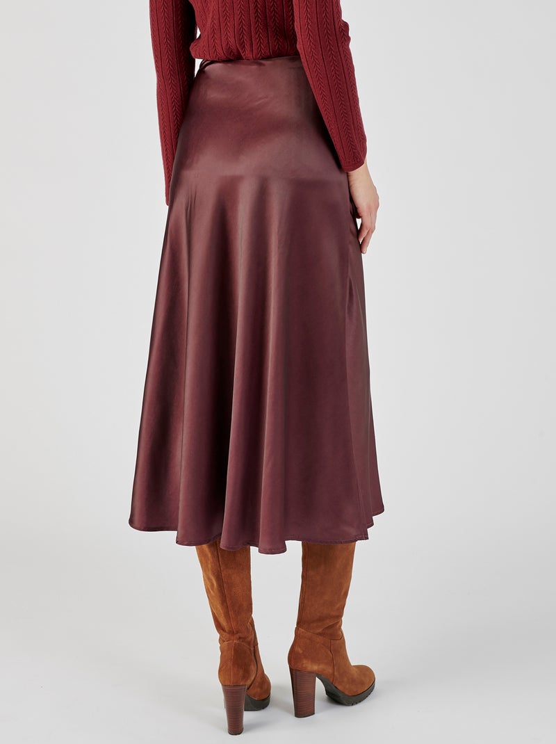 Jupe fluide satinée - Damart Bordeaux - Kiabi