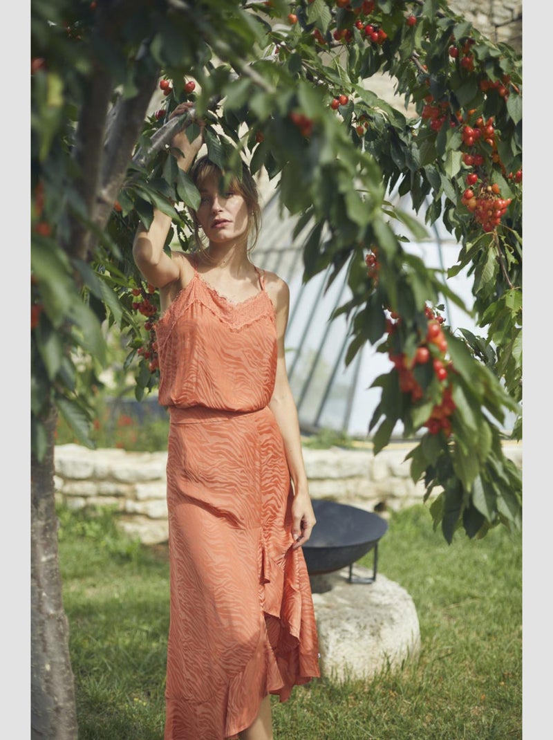 Jupe GINO droite 'Le Temps Des Cerises' Rose - Kiabi