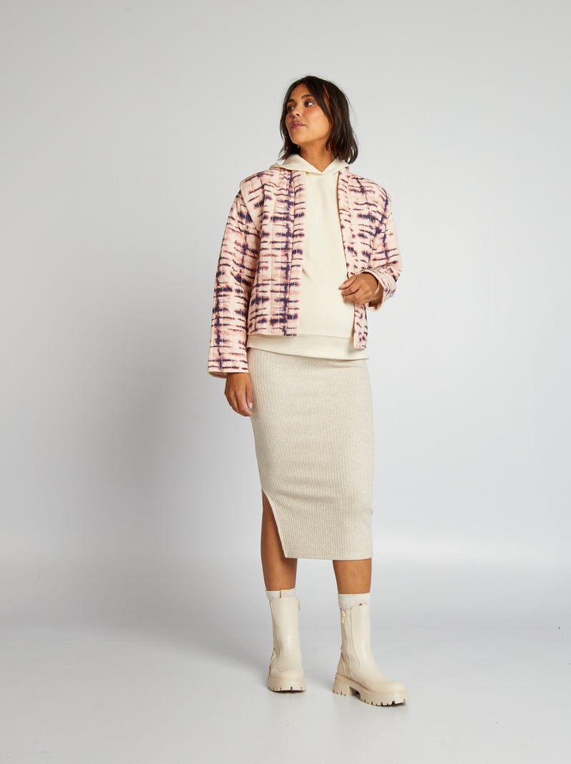 Jupe grossesse en maille rib Beige - Kiabi