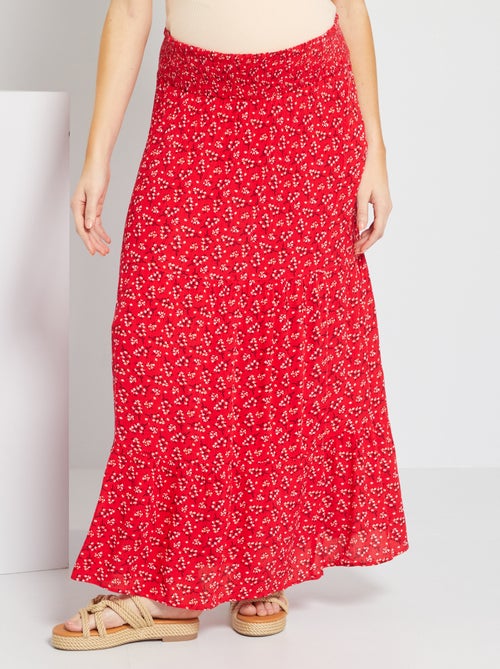 Jupe grossesse longue fleurie - Kiabi