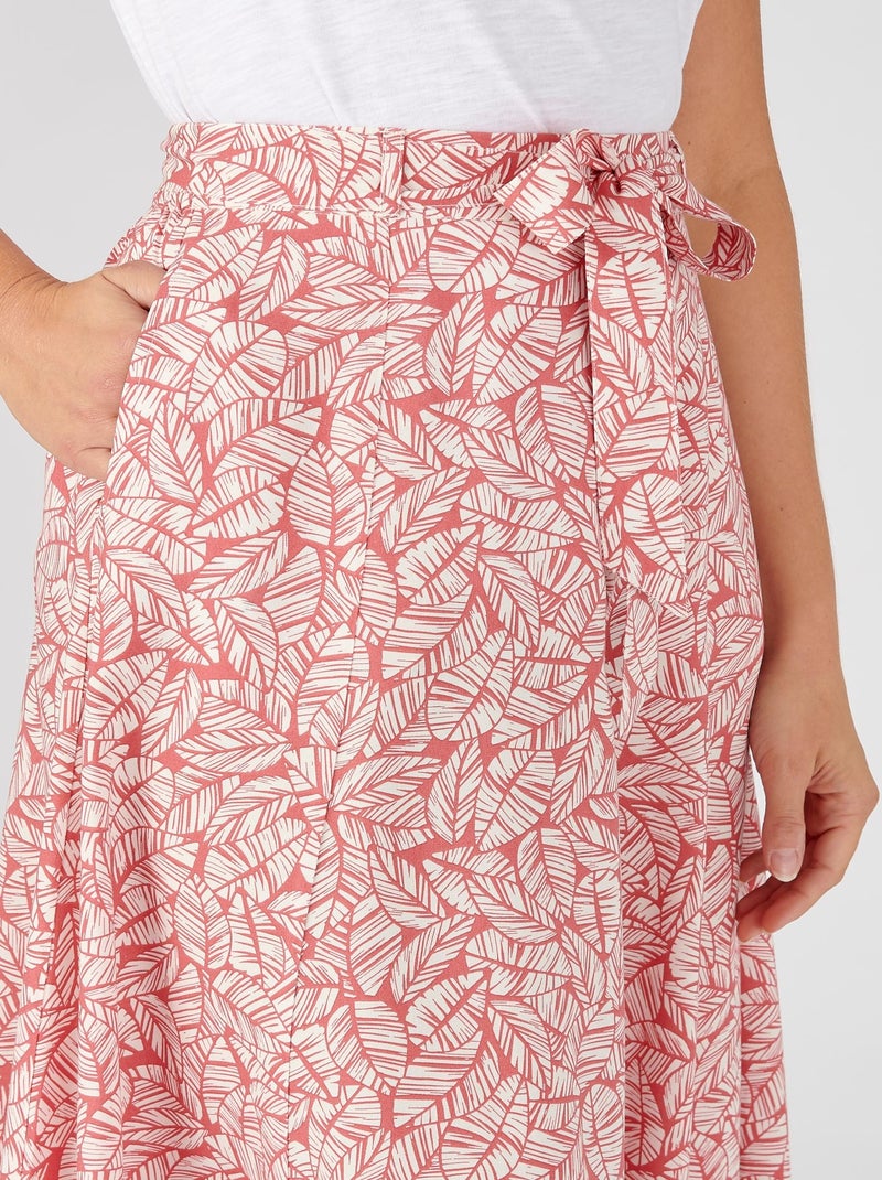 Jupe imprimée tissu fluide - Damart Rose - Kiabi