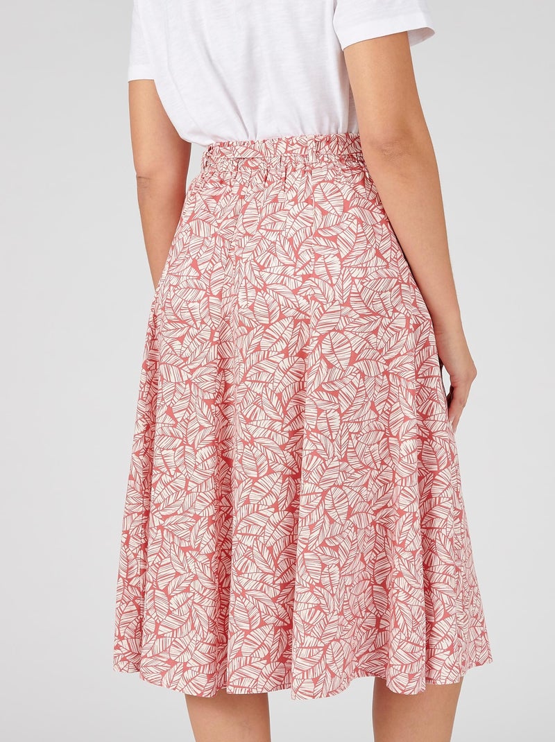 Jupe imprimée tissu fluide - Damart Rose - Kiabi
