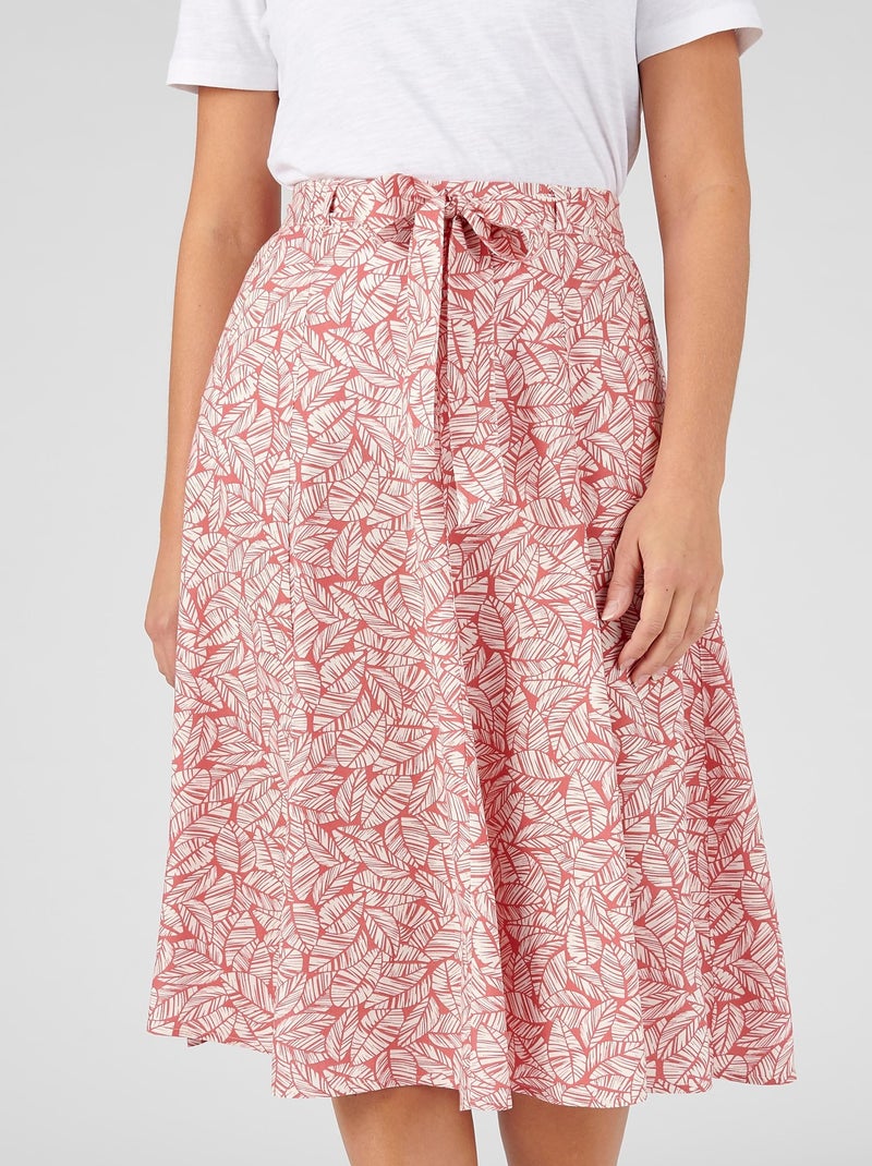 Jupe imprimée tissu fluide - Damart Rose - Kiabi