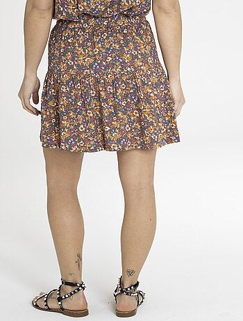 Jupe JESSY Fleurs marron Jupes