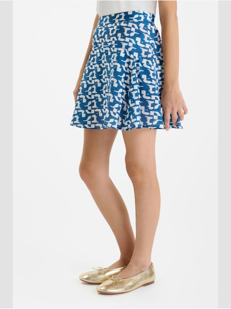 Jupe JUDITGI evasée, patineuse 'Le Temps Des Cerises' Bleu - Kiabi